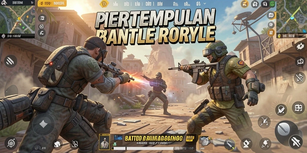 Screenshot gameplay <strong>888IDR</strong> menampilkan aksi mendebarkan dalam pertempuran Battle Royale.