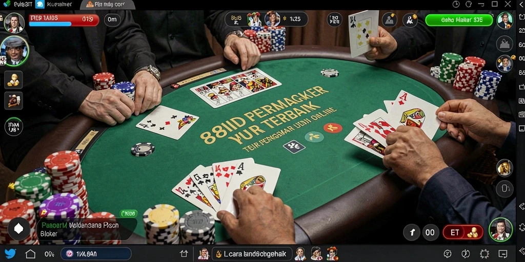 Tampilan menarik dari gameplay poker di 88ID.