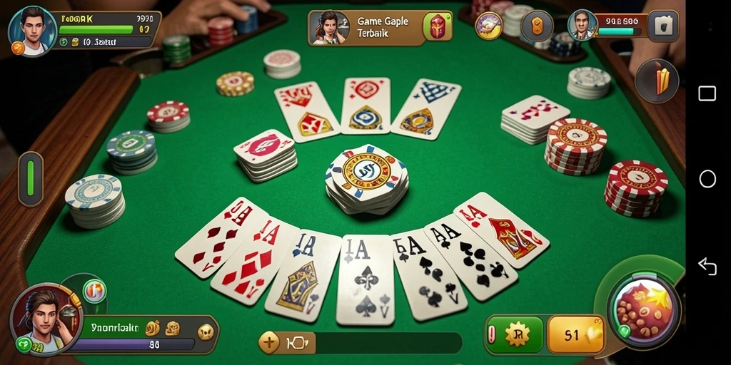 Screenshot gameplay 99RK dengan suasana gaple yang seru.