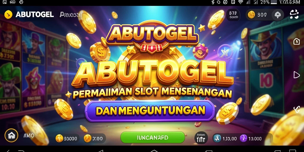 Tampilan gameplay ABUTOGEL yang menarik dan penuh warna.