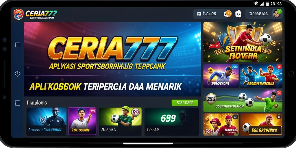 Screenshot menunjukkan tampilan antarmuka Sportsbook yang interaktif dan menarik.