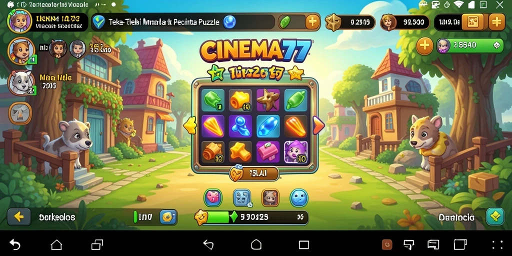 Screenshot utama CINEMA77 menampilkan gameplay Puzzle yang seru.