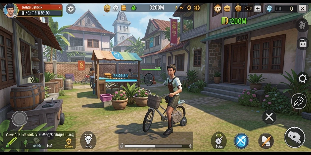 Screenshot utama D200M menampilkan gameplay Idle yang santai dan menarik.