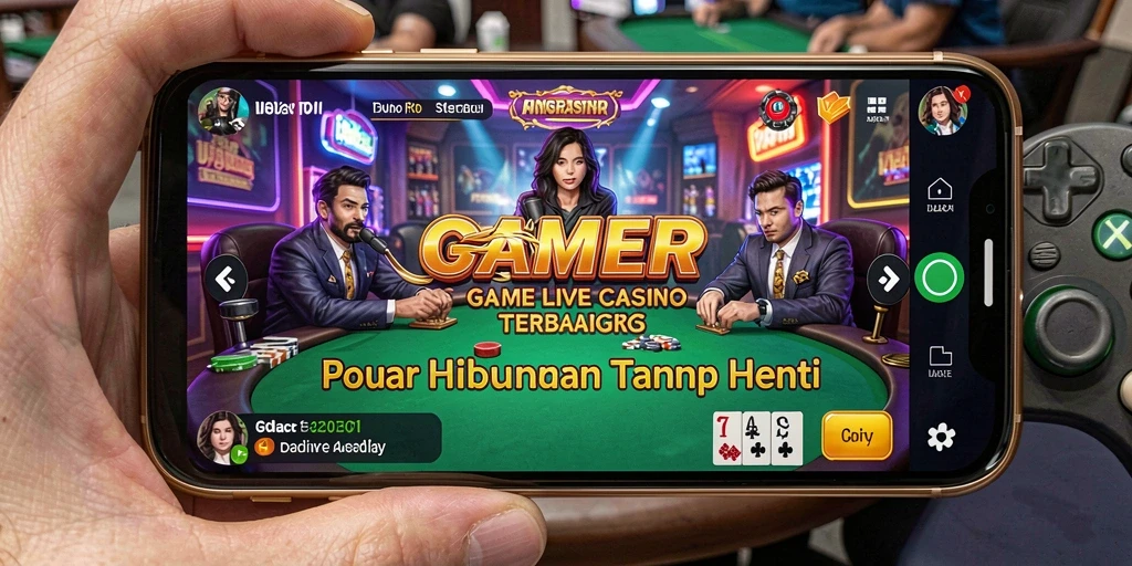 Tampilan gameplay Live Casino yang dinamis dan mendebarkan.