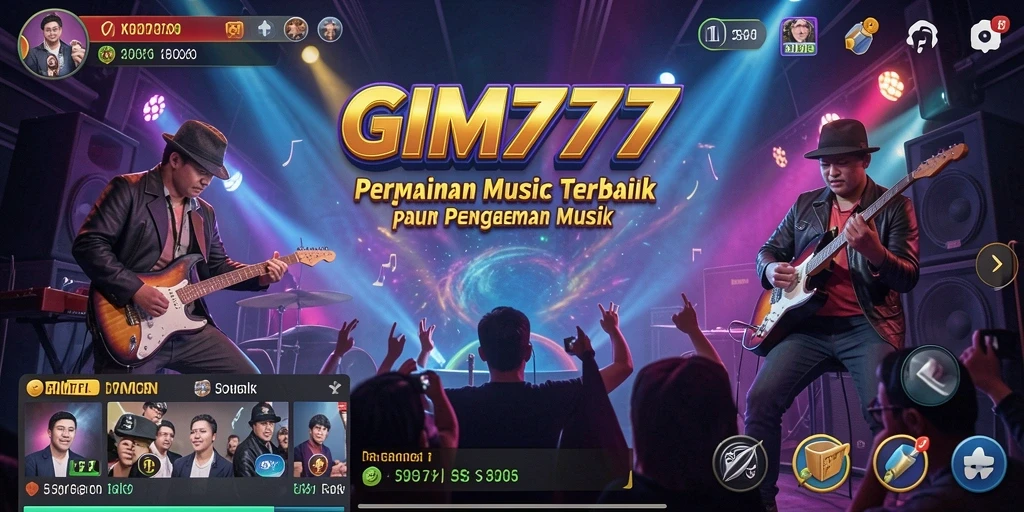 Tampilan menarik dari gameplay GIM777 yang menampilkan berbagai lagu.