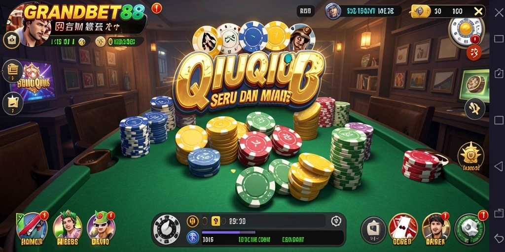 Tampilan gameplay QiuQiu yang mendebarkan di GRANDBET88.