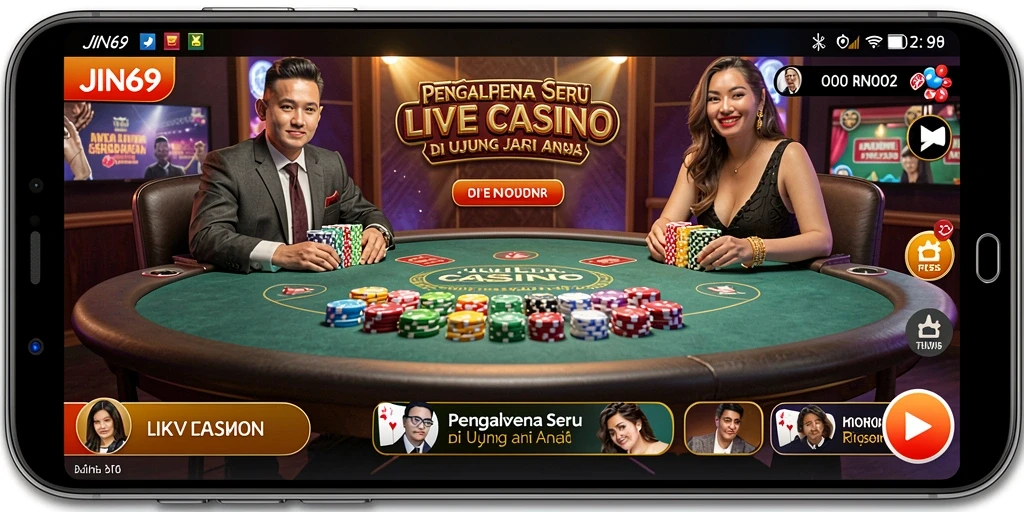 Tampilan gameplay JIN69 yang mendebarkan di Live Casino.