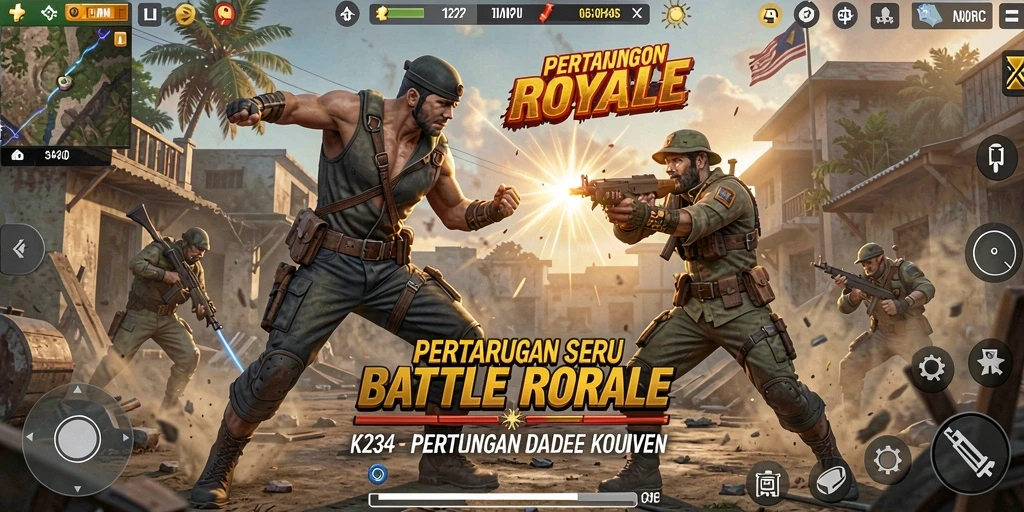 Tampilan menarik dari gameplay K234 yang penuh aksi Battle Royale.