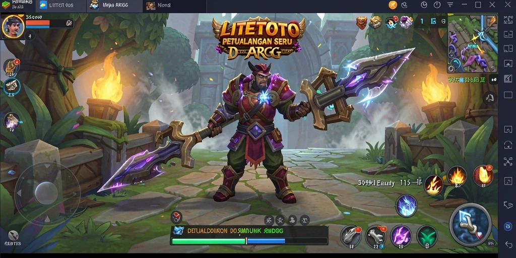 Screenshot gameplay LITETOTO menunjukkan aksi pertarungan yang dinamis.