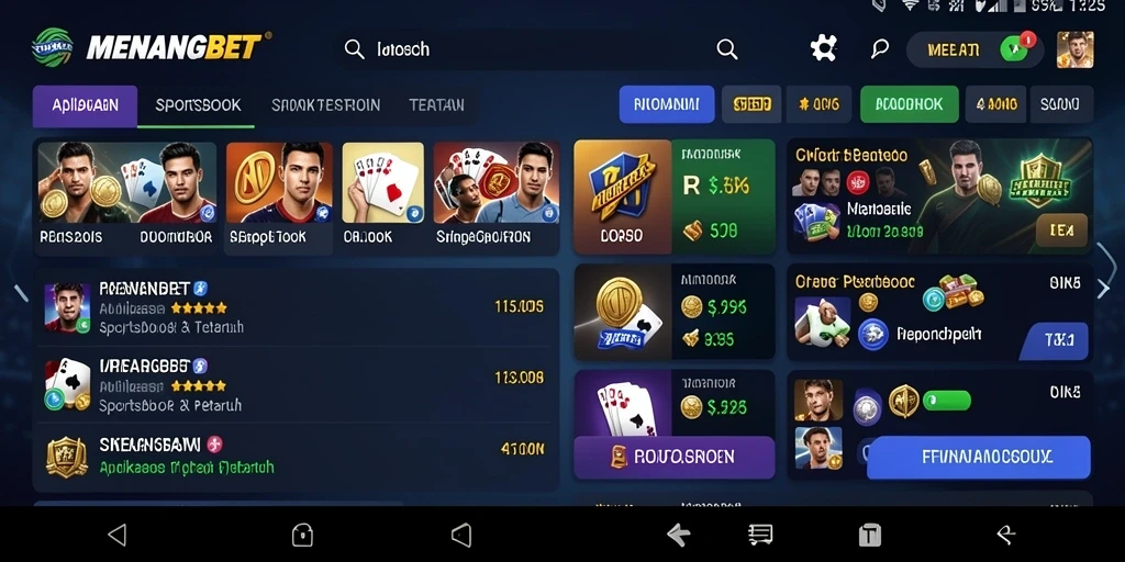 Tampilan utama gameplay MENANGBET dengan fitur taruhan olahraga yang menarik.