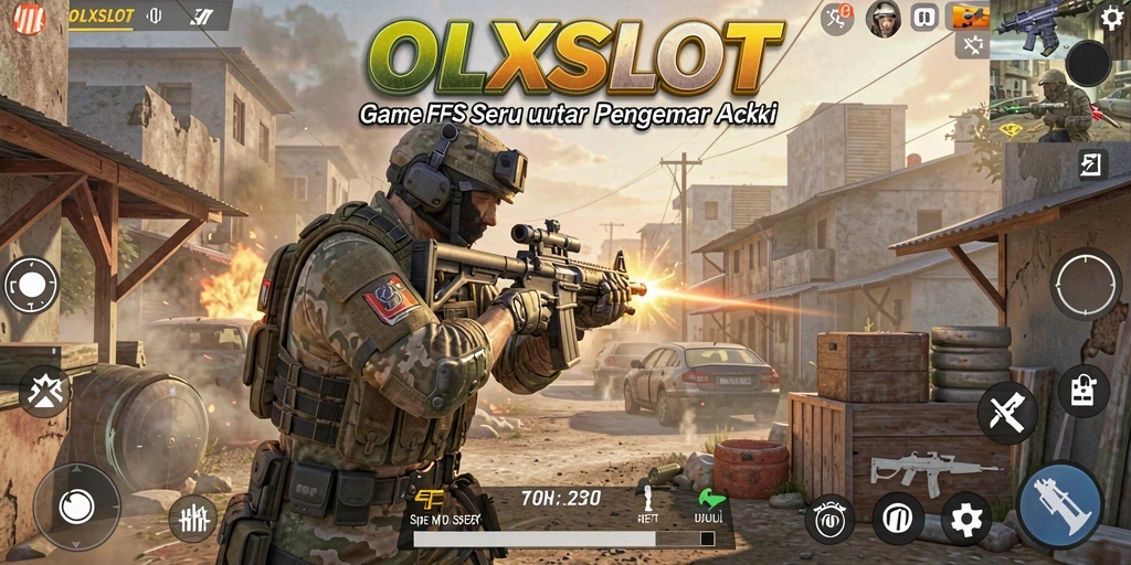 Tampilan menarik dari gameplay seru OLXSLOT menunjukkan aksi FPS mendebarkan.