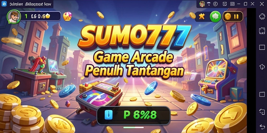 Screenshot gameplay SUMO777 yang menampilkan aksi seru dalam arcade.