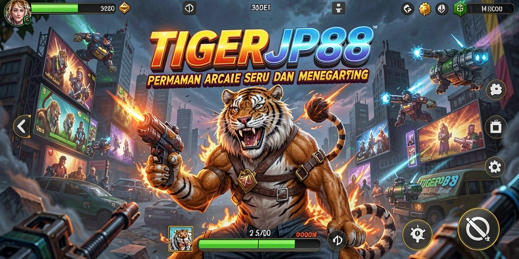 Tampilan screenshot TIGERJP88 dengan gameplay Arcade yang menegangkan.