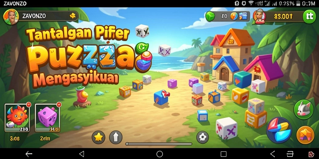 Screenshot ZAVONZO menampilkan gameplay puzzle yang seru dan interaktif.